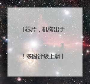 芯片，机构出手！多股评级上调
