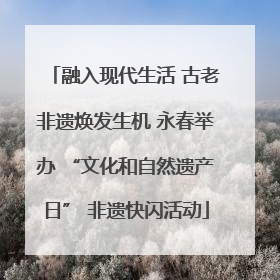 融入现代生活 古老非遗焕发生机 永春举办 “文化和自然遗产日” 非遗快闪活动