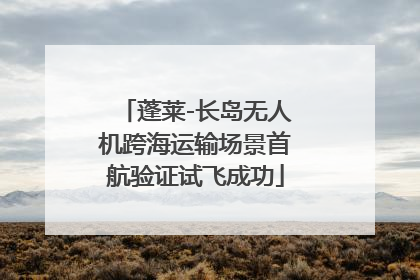 蓬莱-长岛无人机跨海运输场景首航验证试飞成功