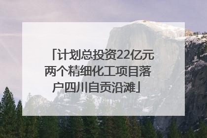计划总投资22亿元 两个精细化工项目落户四川自贡沿滩