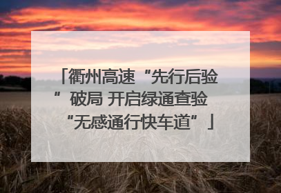 衢州高速“先行后验”破局 开启绿通查验“无感通行快车道”