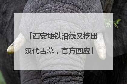 西安地铁沿线又挖出汉代古墓，官方回应