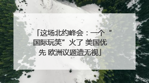 这场北约峰会：一个“国际玩笑”火了 美国优先 欧洲议题遭无视