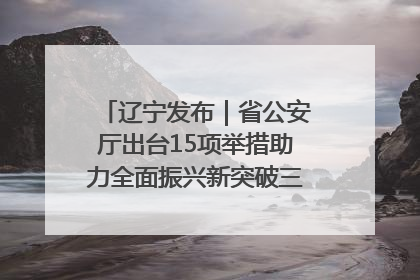 辽宁发布｜省公安厅出台15项举措助力全面振兴新突破三年行动决胜之战