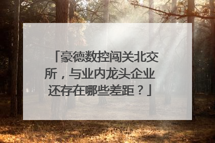 豪德数控闯关北交所，与业内龙头企业还存在哪些差距？