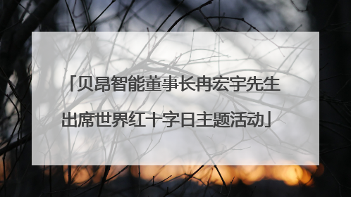 贝昂智能董事长冉宏宇先生出席世界红十字日主题活动