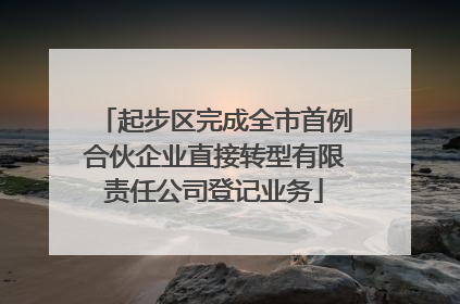 起步区完成全市首例合伙企业直接转型有限责任公司登记业务