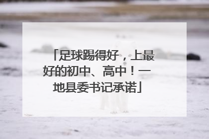 足球踢得好，上最好的初中、高中！一地县委书记承诺
