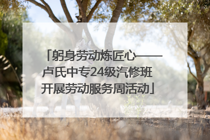 躬身劳动炼匠心——卢氏中专24级汽修班开展劳动服务周活动