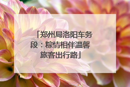 郑州局洛阳车务段：粽情相伴温馨旅客出行路