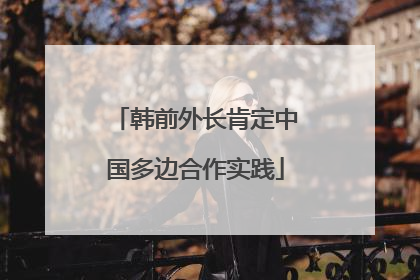 韩前外长肯定中国多边合作实践