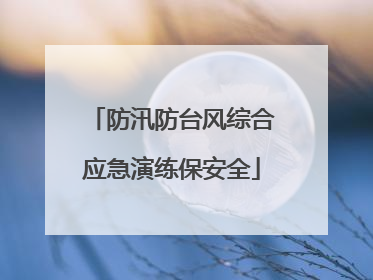 防汛防台风综合应急演练保安全