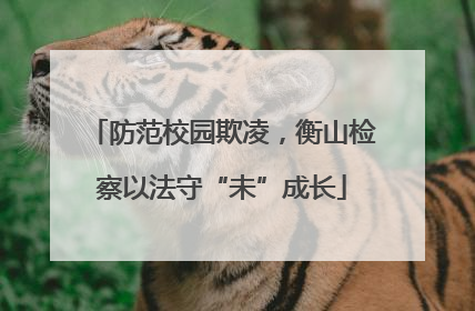 防范校园欺凌，衡山检察以法守“未”成长