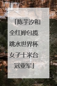 陈芋汐和全红婵包揽跳水世界杯女子十米台冠亚军