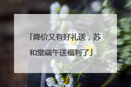 降价又有好礼送，苏和堂端午送福利了