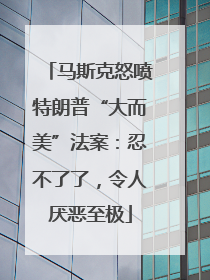 马斯克怒喷特朗普“大而美”法案：忍不了了，令人厌恶至极