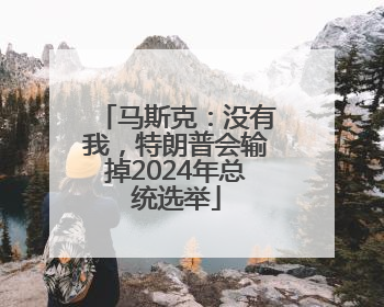 马斯克：没有我，特朗普会输掉2024年总统选举