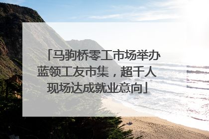 马驹桥零工市场举办蓝领工友市集，超千人现场达成就业意向