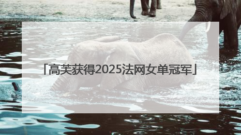 高芙获得2025法网女单冠军