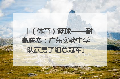 （体育）篮球——耐高联赛：广东实验中学队获男子组总冠军