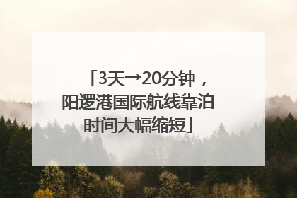 3天→20分钟，阳逻港国际航线靠泊时间大幅缩短