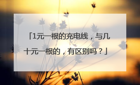 1元一根的充电线，与几十元一根的，有区别吗？