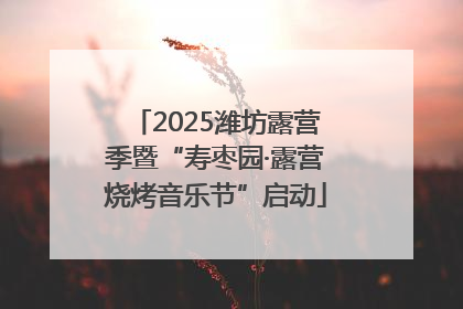 2025潍坊露营季暨“寿枣园·露营烧烤音乐节”启动