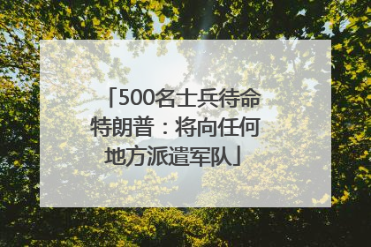500名士兵待命 特朗普：将向任何地方派遣军队