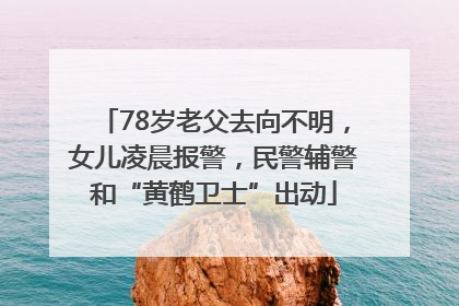 78岁老父去向不明，女儿凌晨报警，民警辅警和“黄鹤卫士”出动